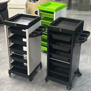 รถเข็นเก็บอุปกรณ์ทำผมสเตนเลสสตีลทันสมัยพร้อมล้อ สำหรับร้านเสริมสวย - Product Image 4