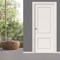 Porte d'entrée en bois résidentielle à double battant en chêne/noyer/teck de couleur personnalisée pour chambre/salle de bain