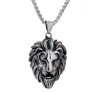 Collar de Moda para Hombre con Colgante de Cabeza de León en Acero Inoxidable, Diseño Animal, para Uso Diario, Regalo, Joyería - Product Image 5