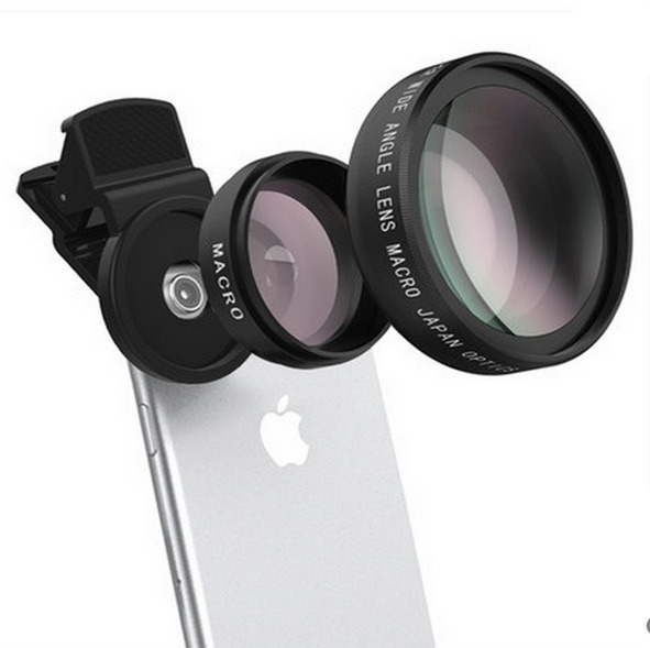 2-in-1 Professional Phone Lens 0.45X Super Wide Angle & 10X Macro Lens for iPhone Android No Distortion 4K HD Imaging with Clip