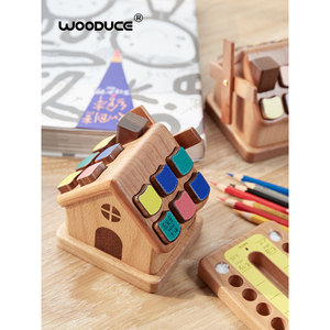 Caja de Madera Wooduce para Guardar Dientes de Leche y Cabello de Bebé con Techo Colorido - Product Image 3