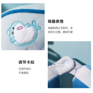 หมอนรองคอรูปตัวยูสีม่วงรูปกระต่าย 28x26x14 ซม. แบบพกพาสำหรับงีบหลับในออฟฟิศพร้อมดีไซน์การ์ตูน - Product Image 4