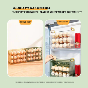 Ba lớp nhà bếp nhựa trứng hộp lưu trữ, tủ lạnh container trứng giá, hình nón rãnh trong suốt trứng hộp lưu trữ - Product Image 3