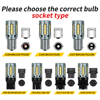 Ampoule LED P21W pour voiture 1156 BAY15D 1157 P21/5W 2016 84SMD, clignotant LED, feu stop, feu de recul 12V rouge blanc ambre