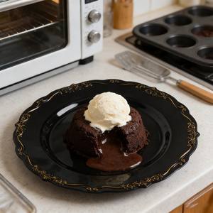 Platos de Cena Negros y Dorados Resistentes con Borde Festoneado para Catering, Restaurantes, Hoteles, Banquetes, Suministro al por Mayor - Product Image 6