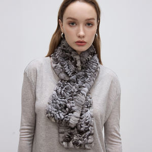 Bufanda Corta de Piel de <span class=keywords><strong>Chinchilla</strong></span> para Mujer - Accesorio de Invierno Lujoso y Moderno con Diseño Multifuncional y Patrón Sólido - Product Image 3
