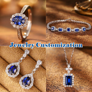 หินแซฟไฟร์หินแซฟไฟร์เบาะยาวสำหรับปลูกในห้องแล็บพลอยไพลินสีน้ำเงินเข้ม - Product Image 5