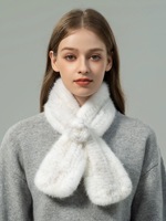 Damen stilvoller Nerzpelz schal Hand gestricktes Winter accessoire für Outdoor-Wärme Modischer Hals wärmer