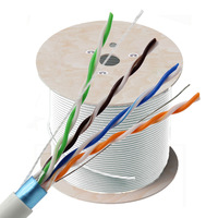 Cable de Red Cat5e UTP de 0.5mm 24AWG, Cobre Sólido, Cubierta de PVC Blanca, Caja de 305m para Cableado Estructurado