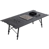 Table de camping modulaire professionnelle IGT 134CM en alliage d'aluminium, table de pique-nique pliable, hauteur semi-automatique réglable, design moderne