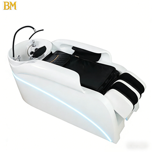Fauteuil de lavage <span class=keywords><strong>électrique</strong></span> rotatif de luxe moderne pour salon de coiffure, <span class=keywords><strong>lit</strong></span> de massage pour spa capillaire, chaise de lavage allongée, thérapie capillaire, 2 moteurs - Product Image 1