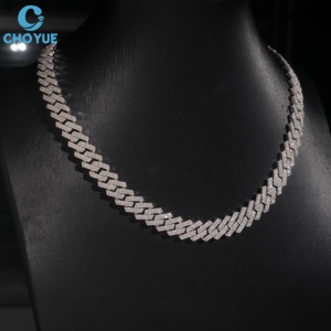 Collar Cubano de Plata de Ley 925 con Moissanita VVS, Joyería Fina para Fiestas de Compromiso, Venta al por Mayor para Joyerías - Product Image 4