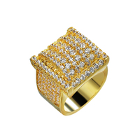 Nouvelle conception Bague Hip Hop pour homme en argent sterling 925, sertie de zircon et de diamants de synthèse, style Iced Out Bling