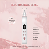 Machine à ongles professionnelle rechargeable USB Type-C pour manucure et soin des pieds avec 10 vitesses réglables, outil de polissage électrique