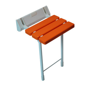 Wall Mounted Chair With <b>Legs</b> White Pet Material Bathroom Stool Folding Seat Shower <b>Bench</b> - Product Image 5