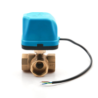 Vanne à boisseau sphérique électrique en laiton, trois fils, double commande, double sens, port 3/4'', joint PTFE, haute température, eau, OEM, climatisation