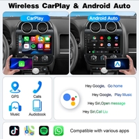 Autoradio Android Rhythm 10 pouces avec caméra de recul, commande au volant pour Jeep Patriot Compass 2010-2015, CarPlay sans fil
