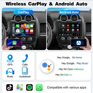 Autoradio Android Rhythm 10 pouces avec caméra de recul, commande au volant pour Jeep Patriot Compass 2010-2015, CarPlay sans fil - Product Image 2