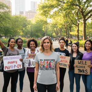 T-shirt da donna femminista, vestibilità regolare, 100% cotone, girocollo, manica corta, stampata, casual, per tutte le stagioni - Product Image 2