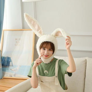 ウサギの耳の帽子 ソフト調節可能なウサギの耳の帽子 かわいいふわふわのウサギの耳の帽子 ソフトウサギの耳 軽量で快適な帽子 - Product Image 2
