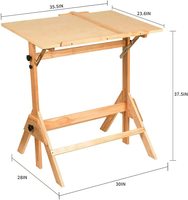 Table à dessin en bois massif MEEDEN, bureau d'artiste, bureau d'écriture, bureau de studio, table d'artisanat avec hauteur réglable