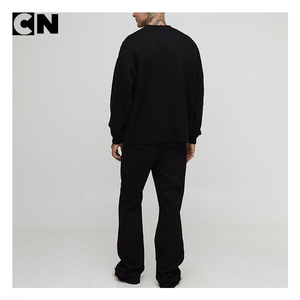 Suéter con Certificación GRS, Fabricante de Suéteres, Suéter de Punto Jacquard Vintage Renacentista de Algodón Acrílico Negro Personalizado - Product Image 3