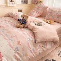 Ensembles de literie pour enfants de dessin animé en gros imprimé de haute qualité ensemble de drap-housse plat imprimé housse de couette ensembles de lit