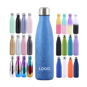 Oem Color Vacuum Stainless Steel Sport Water Flask 17oz 12oz Insulated Thermos Bottles Eco Friendly Cola Shaped Water Bottle