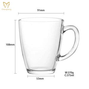 Cốc Cà Phê Nhà Hàng Gia Dụng Bộ Cốc Thủy Tinh Có Tay Cầm Và Đĩa Thủy Tinh Cho Đồ Uống Nóng Lạnh - Product Image 6