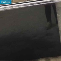 Dalle de granit noir pur poli poli flammé pour pierre tombale décoration extérieure carreaux de sol comptoir de cuisine