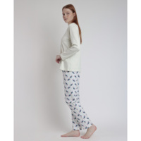 Disney Robe de nuit pour femme respirante Spandex Manga Larga Pyjamas Taille élastique Fermeture à boutons Imprimé animal Home Wear