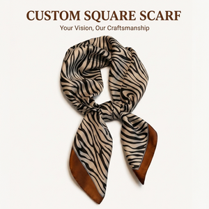 Écharpe carrée à imprimé animal personnalisé, effet soie, bandana tendance, design personnalisé, fabricant OEM ODM - Product Image 1