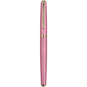 MAJOHN N5 перьевая ручка держатель жемчужный металлический позолоченный наконечник из алюминиевого сплава вращающаяся Абсорбирующая чернила китайская розовая Подарочная коробка T2 0,5 мм