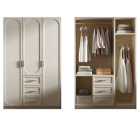 Armario Moderno Francés Blanco con 4-6 Puertas y Tocador, Elegante Conjunto de Armario para Dormitorio Principal
