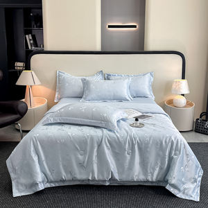 ชุดเครื่องนอนผ้าห่มฤดูร้อน 4 ชิ้น <span class=keywords><strong>ผ้า</strong></span>แจ็คการ์ดเนื้อเงา <span class=keywords><strong>ซัก</strong></span>เครื่องได้ - Product Image 6