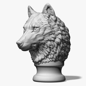 Tùy Chỉnh Thiết Kế Animal Head Tượng Thép Không Gỉ Polyresin Resin <span class=keywords><strong>Wolf</strong></span> Head Điêu Khắc - Product Image 1