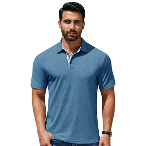Customizable Men's for Polo <b>T</b>-<b>Shirts</b> with Breathable Sublimation Short Sleeves for Polo <b>Collar</b> Anti-Wrinkle Feature OEM ODM - Product Image 1