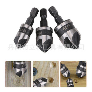 3 Piece Carbon Steel Countersink Drill Set 12mm 16mm 19mm Hex Shank Five Blade Chamfering Tool For Woodworking - Product Image 5