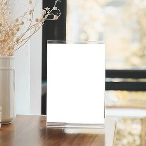 Transparent 3mm <b>Thick</b> Modern A5 Size Slanted L Shape Acrylic Table Paper Insert Menu <b>Card</b> Sign Holder - Product Image 4