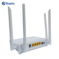 ONU XPON de Doble Banda WIFI 6, 4 Puertos Sopto 4 GE+1 POTS, WIFI 2.4G y 5G, Alta Compatibilidad con Otros OLTs, ONU GEPON