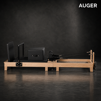 Machine de Pilates Reformer professionnelle AUGER avec cadre en bois massif, ressorts, cordes et système de poulies