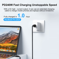 Cable Thunderbolt 4 de 40 Gbps con Doble Conector Tipo C, Carga Rápida, 8K 60Hz para MacBook Pro, Dell XPS, Thunderbolt Dock -eGPU SSD TJ-A347