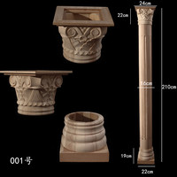 Colonnes romaines en bois massif mur de fond de style européen décoration sculptée demi-cercle intérieur frêne chêne rouge