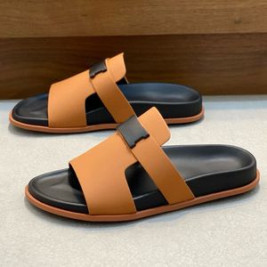 Sandalias de Playa de Lujo de Primera Calidad, de Cuero Genuino, Punta Abierta, Resistentes al Desgaste, Antideslizantes, con una Sola Correa, Cómodas y Suaves para Hombre - Product Image 2
