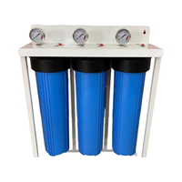 Cangkang Filter Air Plastik Transparan 20-Inci Harga Pabrik, Desain Jumbo 3-Tahap untuk Mesin Pengolahan Air