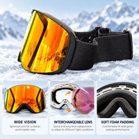 Masque de ski photochromique avec triple couche de mousse, respectueux de la peau, protection UV400, coupe-vent, design élégant, pour le snowboard et les activités de plein air