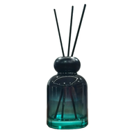 Bouteille de parfum diffuseur en verre vide, ronde, cylindrique, bleue, classique, avec bouchon à vis, 100 ml, 150 ml, fournie par l'usine