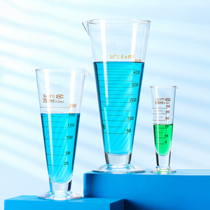 Cylindre gradué en verre pour laboratoire, gobelet de mesure conique 50 250 500 ml avec échelle pour expériences scientifiques - Product Image 1