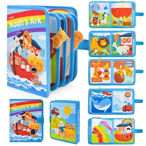 Tablero de Actividades de Fieltro para Bebés y Niños, con Animales de Granja, Frutas y <span class=keywords><strong>Libro</strong></span> de Cuentos, Verde 19x23, Venta al Por Mayor - Product Image 3