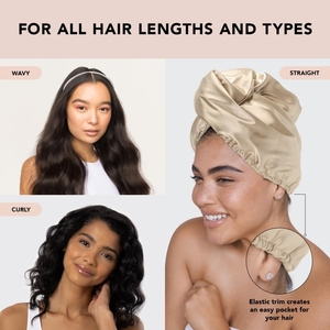 Enveloppe de <span class=keywords><strong>serviette</strong></span> de cheveux en microfibre satinée <span class=keywords><strong>pour</strong></span> femmes Turbans de cheveux super absorbants Enveloppe de cheveux humides et bouclés - Product Image 6